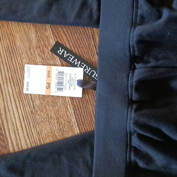 E. MALINE NWT Petite M Women's Leisurewear Soft Black Pants - Picture 2 of 13